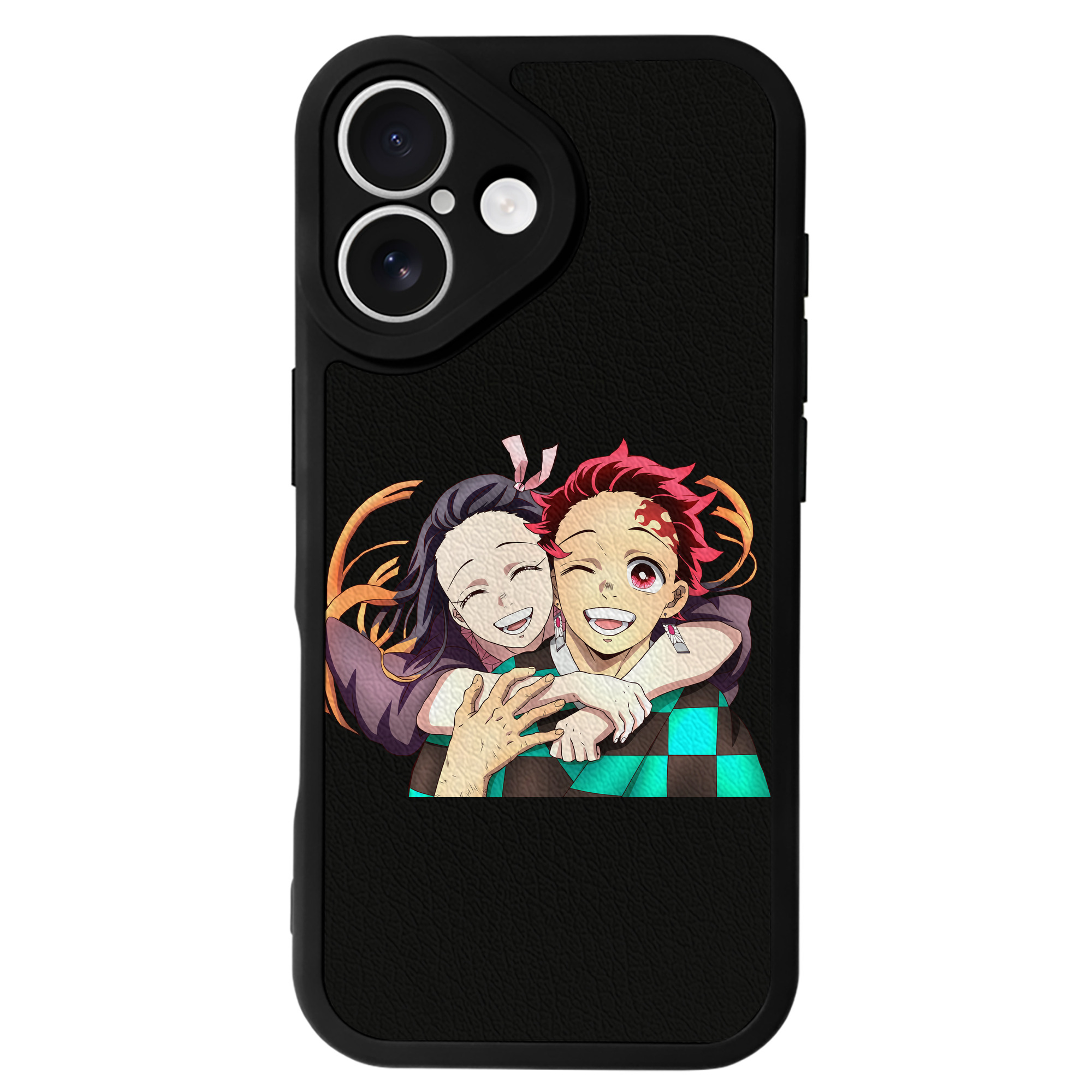 （画像用） 鬼滅の刃（きめつのやいば）竈門 禰󠄀豆子／かまど ねずこ Kamado Nezuko 【iPhone 16シリーズ対応】シリコンスマホケース（レザー調） 材質：シリコン